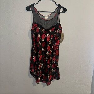 Gilligan & O'Malley Black and Red Floral Chemise